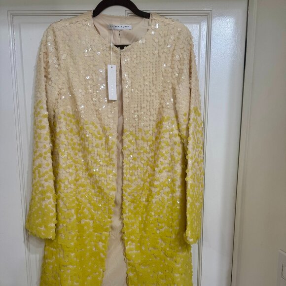 New with tags $468 Trina Turk Nori Sequin Ombre Jacket sz S - Picture 1 of 7